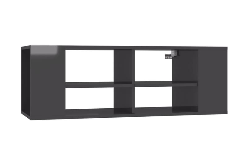 Väggmonterat tv-skåp grå högglans 102x35x35 cm spånskiva - Grå - TV skåp