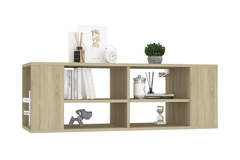 Väggmonterat tv-skåp sonoma-ek 102x35x35 cm spånskiva - Brun - Möbler - Tv möbel & mediamöbel - TV skåp