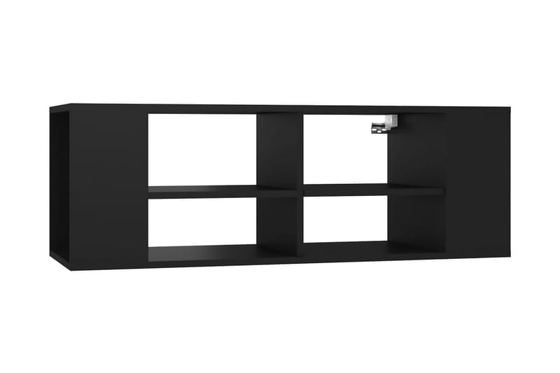 Väggmonterat tv-skåp svart 102x35x35 cm spånskiva - Svart - TV skåp