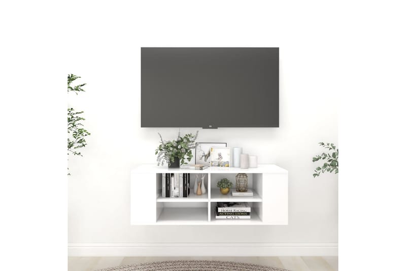 Väggmonterat tv-skåp vit 102x35x35 cm spånskiva - Vit - Möbler - Tv möbel & mediamöbel - TV skåp