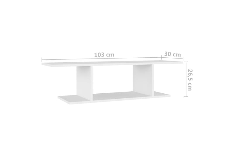 Väggmonterat tv-skåp vit 103x30x26,5 cm - Vit - Möbler - Tv möbel & mediamöbel - TV skåp