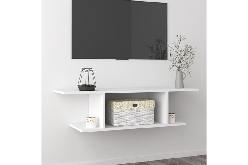 Väggmonterat tv-skåp vit 103x30x26,5 cm - Vit - Möbler - Tv möbel & mediamöbel - TV skåp