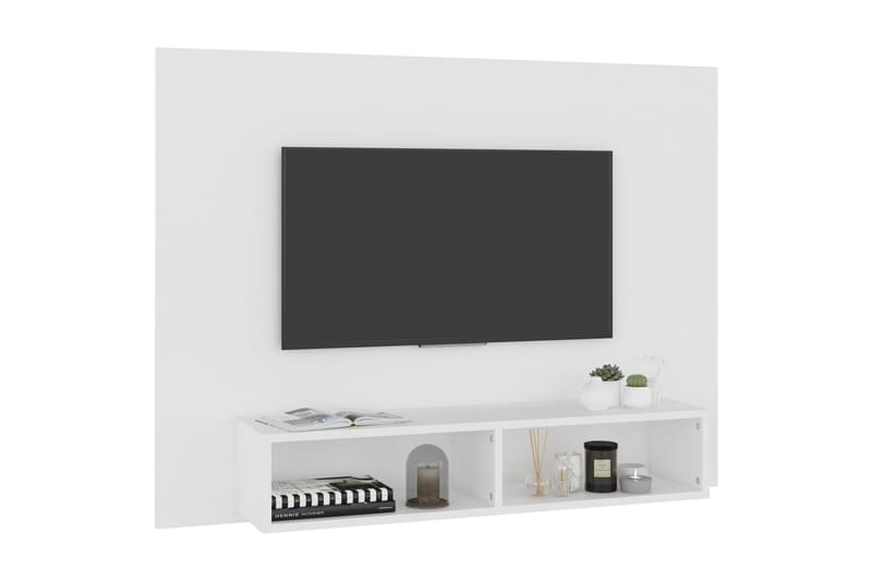 Väggmonterat tv-skåp vit 120x23,5x90 cm spånskiva - Vit - Möbler - Tv möbel & mediamöbel - TV skåp