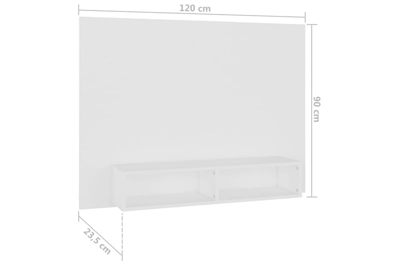 Väggmonterat tv-skåp vit 120x23,5x90 cm spånskiva - Vit - TV skåp