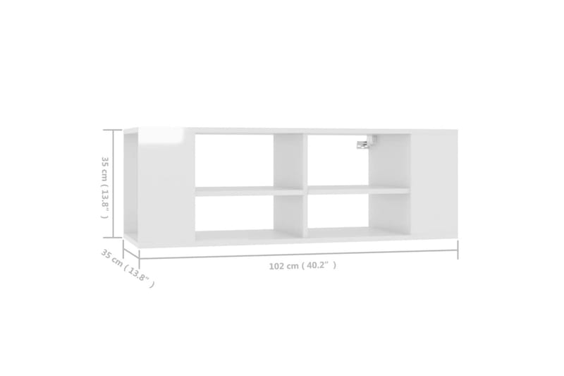 Väggmonterat tv-skåp vit högglans 102x35x35 cm spånskiva - Vit - Möbler - Tv möbel & mediamöbel - TV skåp