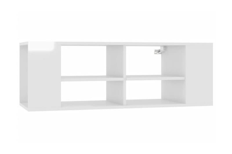 Väggmonterat tv-skåp vit högglans 102x35x35 cm spånskiva - Vit - Möbler - Tv möbel & mediamöbel - TV skåp