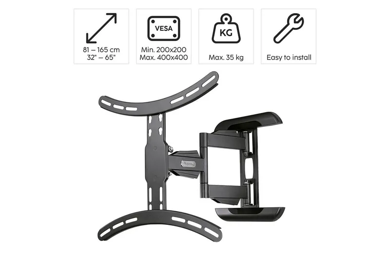 TV Väggfäste Hama VESA Full Motion Svart - Svart - Möbler - Tv möbel & mediamöbel - Mediastativ & väggfäste