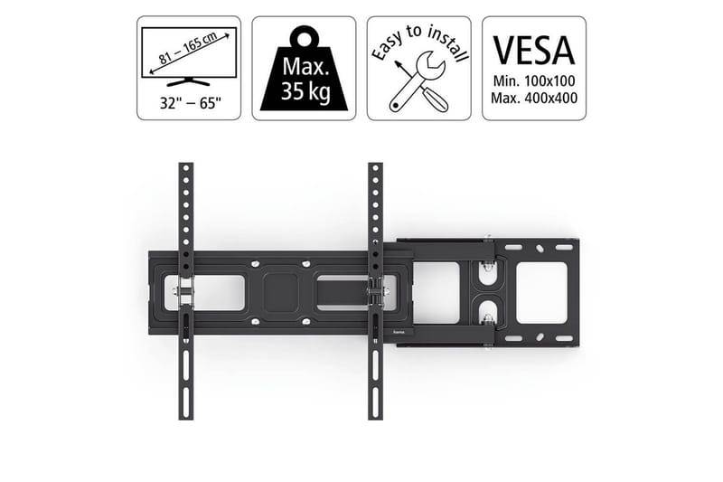 TV Väggfäste Hama VESA Full Motion Upp till 65 Max 35kg Svart - Svart - Möbler - Tv möbel & mediamöbel - Mediastativ & väggfäste