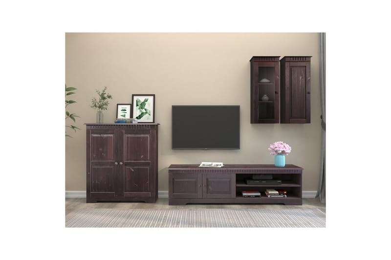 Väggenhet Cubrix Set om 4 Havana/lack - Havana/lack - Möbler - Tv möbel & mediamöbel - TV-möbelset