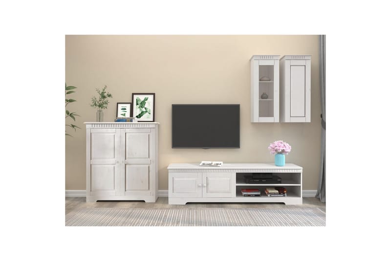 Väggenhet Cubrix Set om 4 Vit/Lack - Vit/Lack - Möbler - Tv möbel & mediamöbel - TV-möbelset