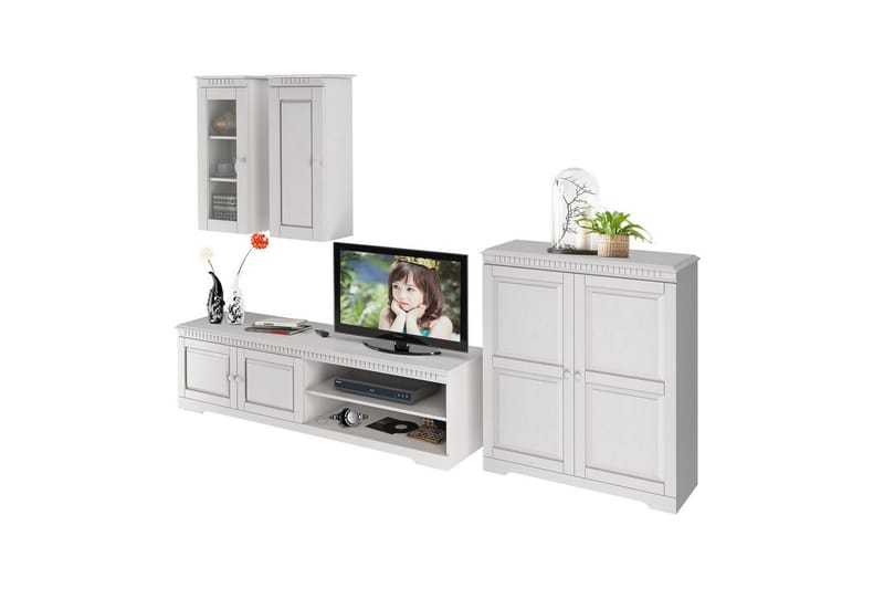Väggenhet Cubrix Set om 4 Vit/Lack - Vit/Lack - Möbler - Tv möbel & mediamöbel - TV-möbelset