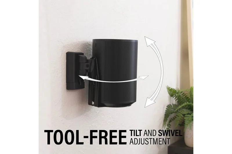 Väggfäste Sanus för Sonos Era 100 2 Delar - Svart - Möbler - Tv möbel & mediamöbel - Mediastativ & väggfäste