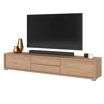 Vägghängd TV-bänk Frida 2 luckor med 2 lådor upp - Oljad Ek - Möbler - Tv möbel & mediamöbel - TV bänk & mediabänk