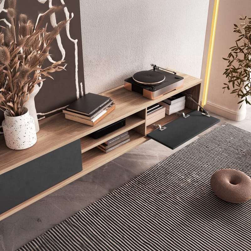 Vägghängd TV-bänk Frida 2 luckor upp - Antracit - Möbler - Tv möbel & mediamöbel - TV bänk & mediabänk