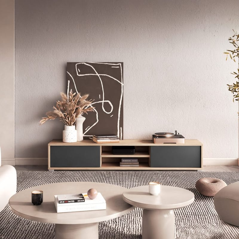 Vägghängd TV-bänk Frida 2 luckor upp - Antracit - Möbler - Tv möbel & mediamöbel - TV bänk & mediabänk