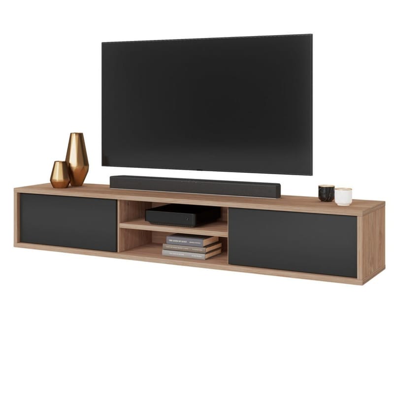 Vägghängd TV-bänk Frida 2 luckor upp - Antracit - Möbler - Tv möbel & mediamöbel - TV bänk & mediabänk
