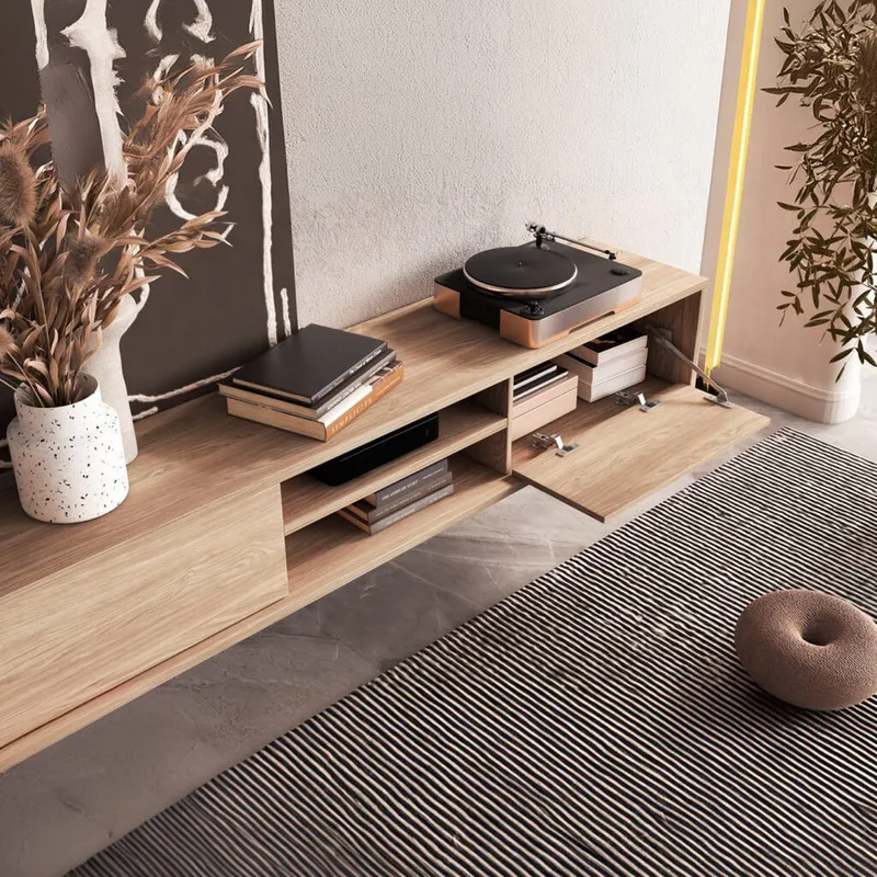 Vägghängd TV-bänk Frida 2 luckor upp - Oljad Ek - Möbler - Tv möbel & mediamöbel - TV bänk & mediabänk