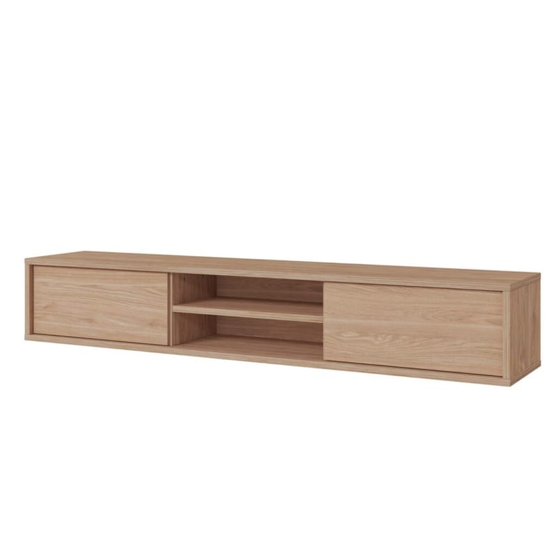 Vägghängd TV-bänk Frida 2 luckor upp, Oljad Ek