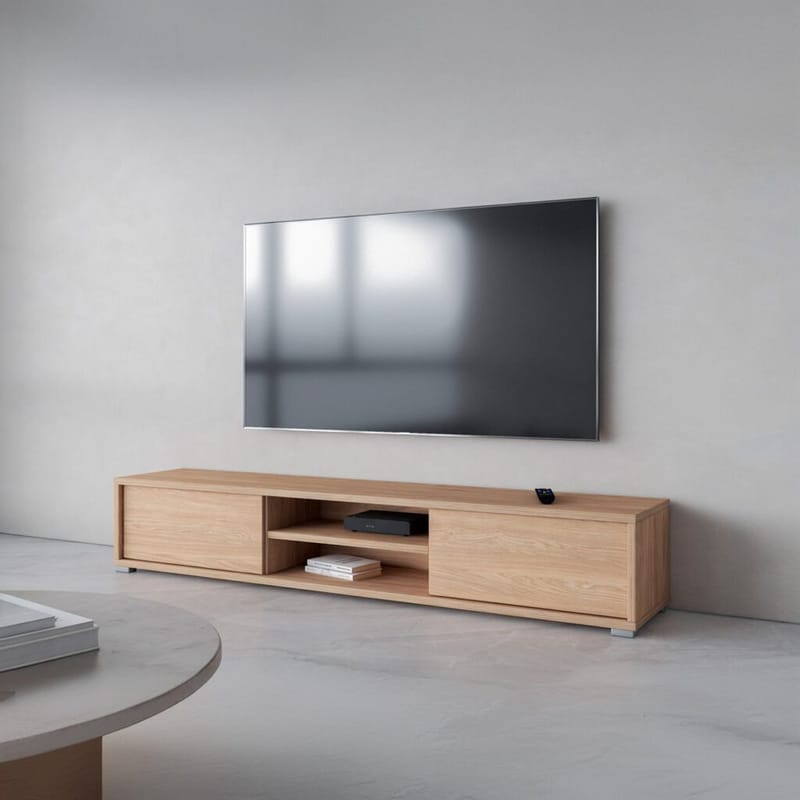 Vägghängd TV-bänk Frida 2 luckor upp - Oljad Ek - Möbler - Tv möbel & mediamöbel - TV bänk & mediabänk