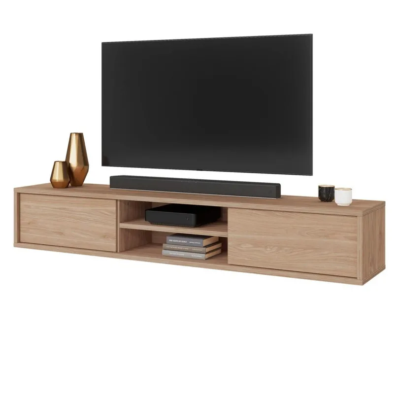 Vägghängd TV-bänk Frida 2 luckor upp - Oljad Ek - Möbler - Tv möbel & mediamöbel - TV bänk & mediabänk