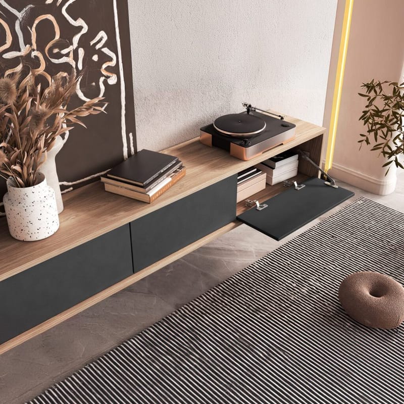 Vägghängd TV-bänk Frida 3 luckor upp - Antracit - Möbler - Tv möbel & mediamöbel - TV bänk & mediabänk