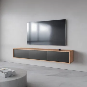 Vägghängd TV-bänk Frida 3 luckor upp - Antracit - Möbler - Tv möbel & mediamöbel - TV bänk & mediabänk