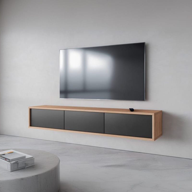Vägghängd TV-bänk Frida 3 luckor upp - Antracit - Möbler - Tv möbel & mediamöbel - TV bänk & mediabänk