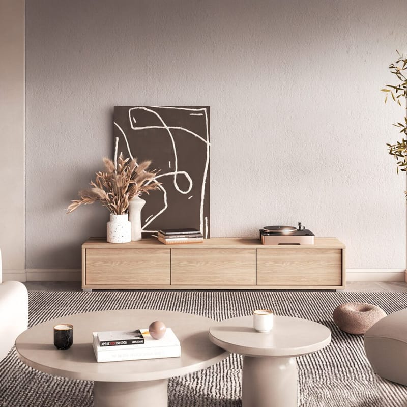 Vägghängd TV-bänk Frida 3 luckor upp - Oljad Ek - Möbler - Tv möbel & mediamöbel - TV bänk & mediabänk