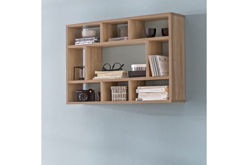 Vägghylla Wohnling melaminbelagd spånskiva, bokförvaring, väggmonterad, modern stil Sonoma - Sonoma - Förvaring - Hylla - Vägghylla