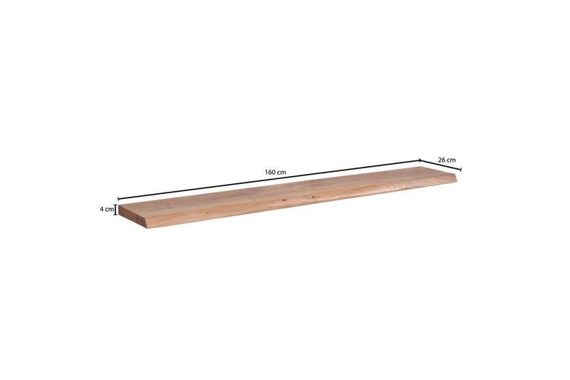 Vägghylla Wohnling träkant, massivt trä, flytande hylla, lantlig stil 160 cm - 160 cm - Möbler - Tv möbel & mediamöbel - TV hylla