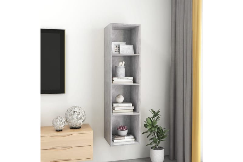 Väggmonterat tv-skåp betonggrå 37x37x142,5 cm spånskiva - Grå - Möbler - Tv möbel & mediamöbel - TV bänk & mediabänk