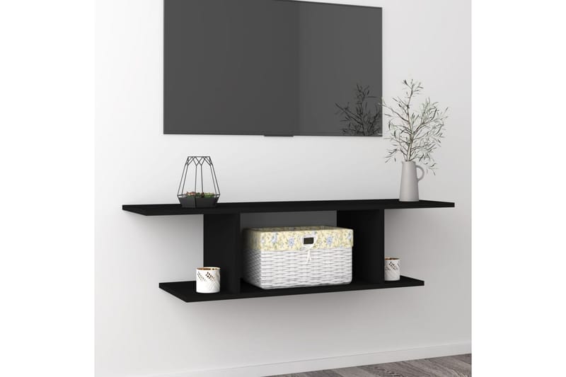 Väggmonterat tv-skåp svart 103x30x26,5 cm - Svart - TV skåp