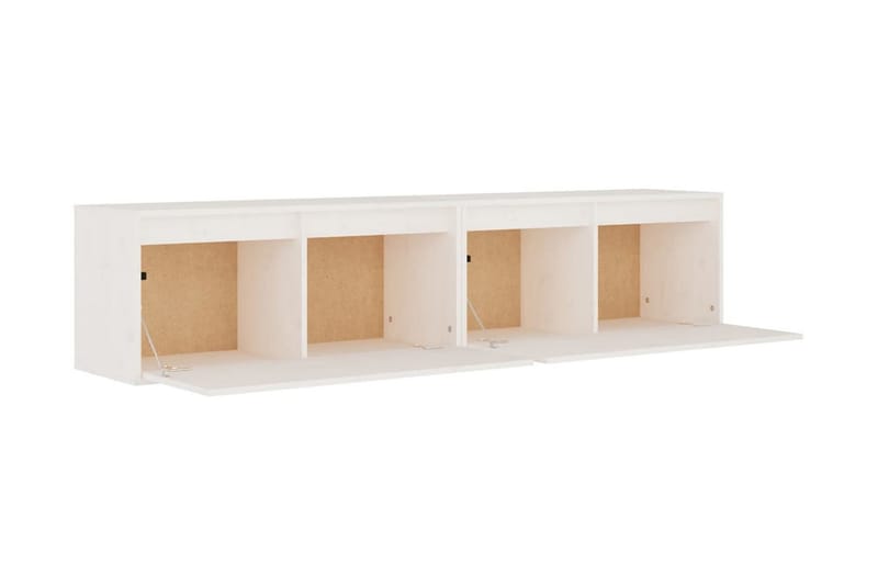 Väggskåp 2 st vit 80x30x35 cm massiv furu - Vit - Möbler - Tv möbel & mediamöbel - TV bänk & mediabänk
