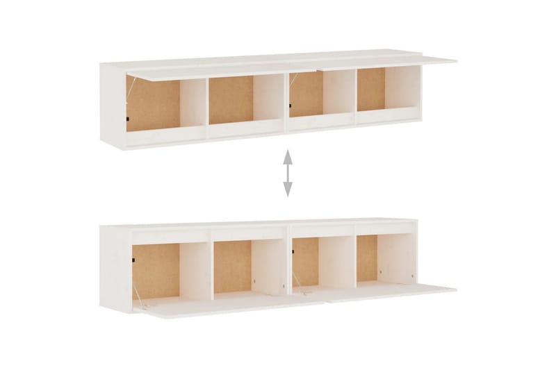 Väggskåp 2 st vit 80x30x35 cm massiv furu - Vit - Möbler - Tv möbel & mediamöbel - TV bänk & mediabänk