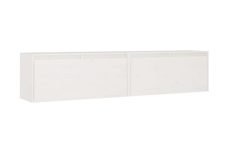 Väggskåp 2 st vit 80x30x35 cm massiv furu - Vit - Möbler - Tv möbel & mediamöbel - TV bänk & mediabänk