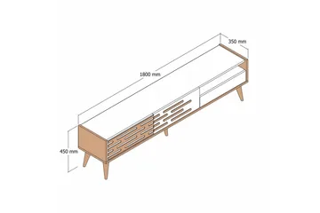 Valensiya Tv-bänk 180 cm - Vit - Möbler - Tv möbel & mediamöbel - TV bänk & mediabänk