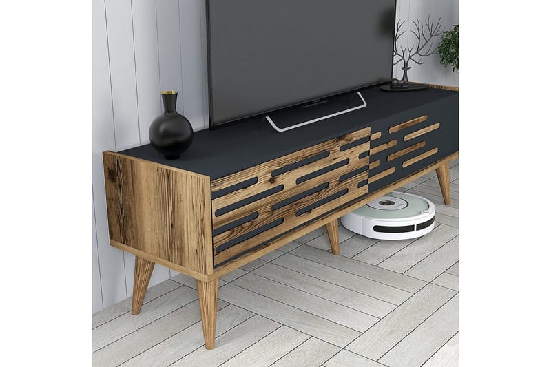 Valensiya Tv-möbelset 140x45 cm - Valnöt/Antracit - Möbler - Tv möbel & mediamöbel - TV-möbelset