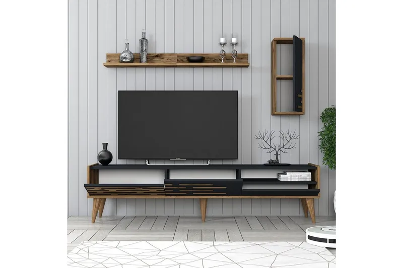 Valensiya Tv-skåp 180 cm - Valnöt/Antracit - Möbler - Tv möbel & mediamöbel - TV skåp
