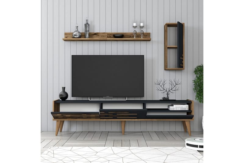 Valensiya Tv-skåp 180 cm - Valnöt/Antracit - Möbler - Tv möbel & mediamöbel - TV skåp