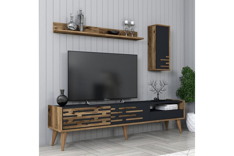 Valensiya Tv-skåp 180 cm - Valnöt/Antracit - Möbler - Tv möbel & mediamöbel - TV skåp