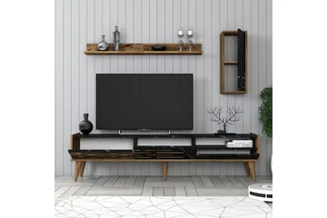 Valensiya Tv-skåp 180 cm - Valnöt/Svart/Marmor - Möbler - Tv möbel & mediamöbel - TV-möbelset