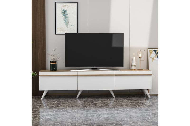 Valentina Tv-bänk 180x35 cm Vit - Hanah Home - Möbler - Tv möbel & mediamöbel - TV bänk & mediabänk