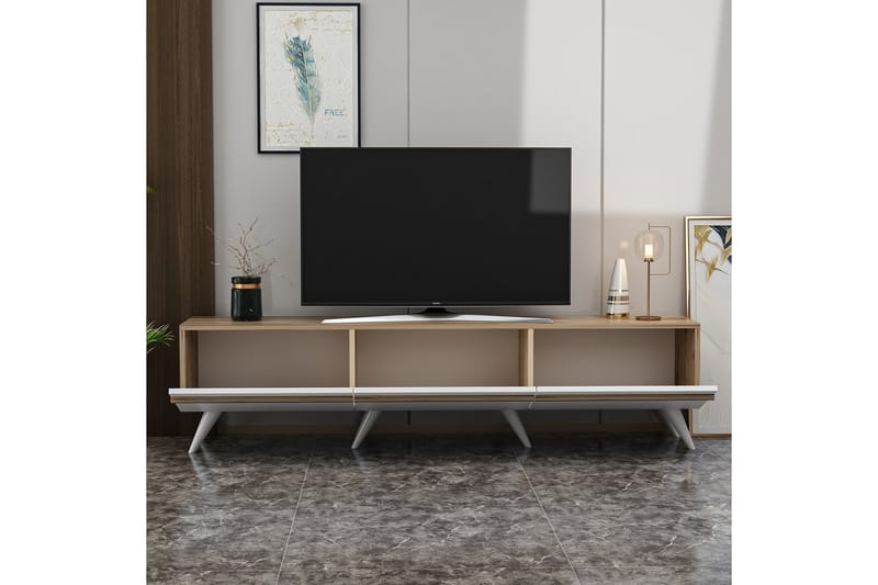 Valentina Tv-bänk 180x35 cm Vit - Hanah Home - Möbler - Tv möbel & mediamöbel - TV bänk & mediabänk