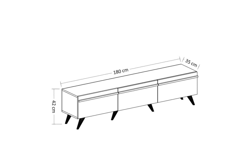 Valentina Tv-bänk 180x35 cm Vit - Hanah Home - Möbler - Tv möbel & mediamöbel - TV bänk & mediabänk