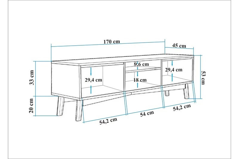 Valsot Tv-bänk 170 cm - Brun - Möbler - Tv möbel & mediamöbel - TV bänk & mediabänk
