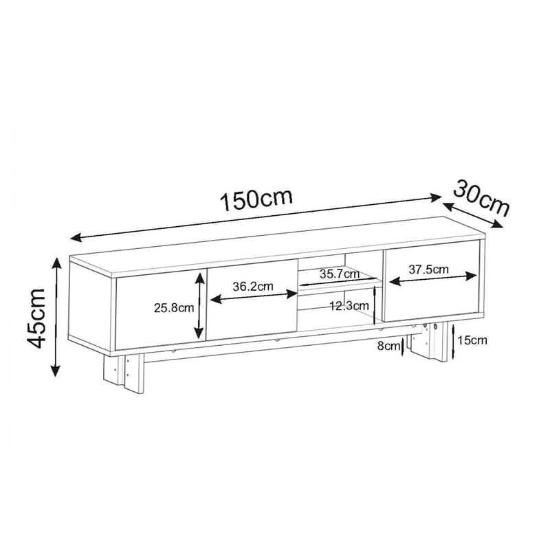 Valto Tv-Bänk 150 cm - Möbler - Tv möbel & mediamöbel - TV bänk & mediabänk