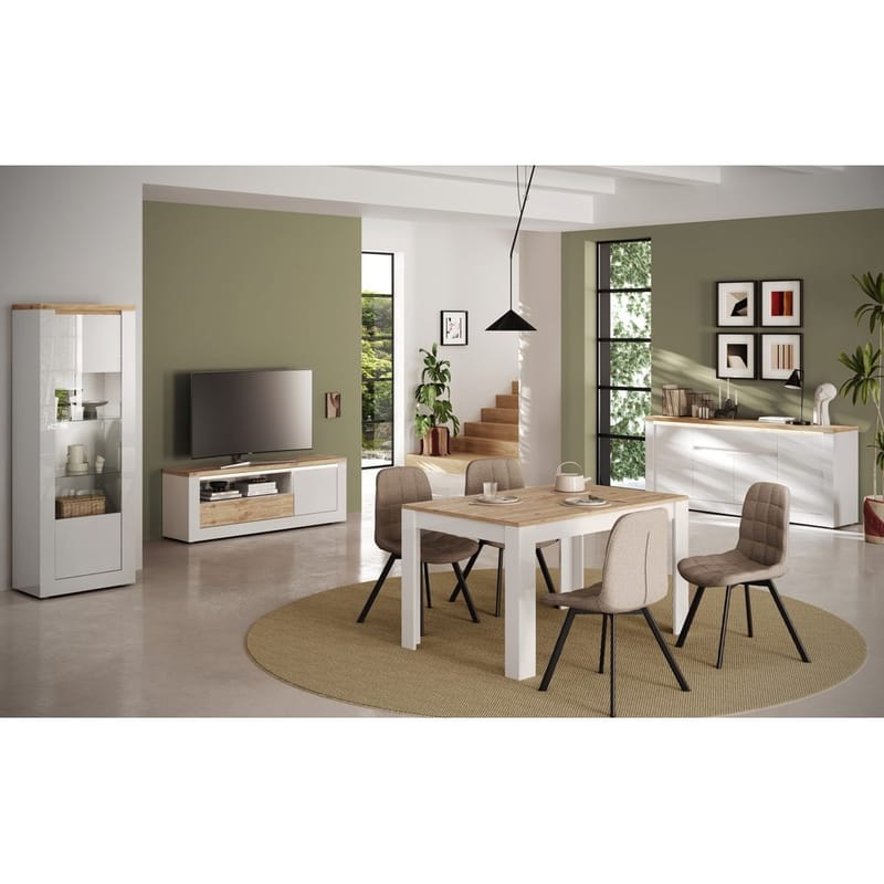 Vandesar Tv-Bänk 160 cm - Natur/Vit - Möbler - Tv möbel & mediamöbel - TV bänk & mediabänk