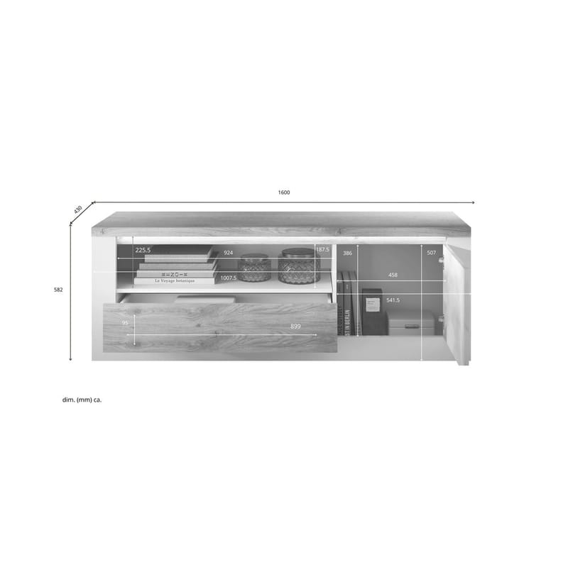 Vandesar Tv-Bänk 160 cm - Natur/Vit - Möbler - Tv möbel & mediamöbel - TV bänk & mediabänk