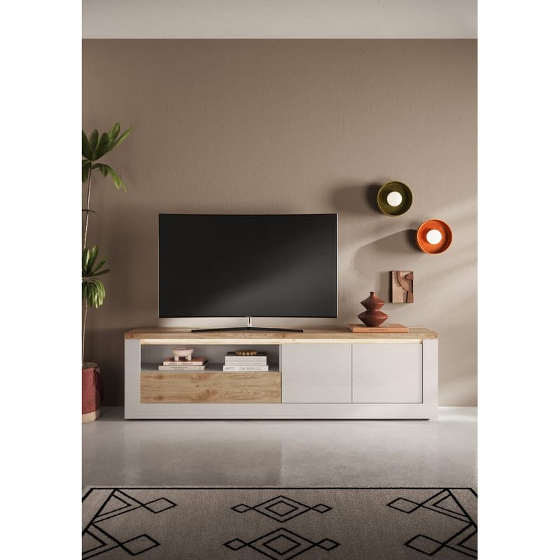 Vandesar Tv-Bänk 207 cm - Natur/Vit - Möbler - Tv möbel & mediamöbel - TV bänk & mediabänk