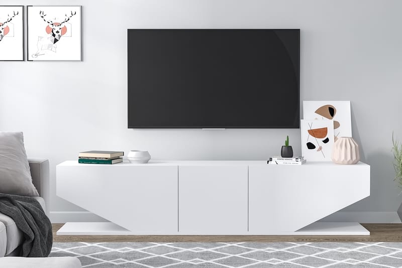 Vanered TV-bänk 180 cm - Vit - TV bänk & mediabänk